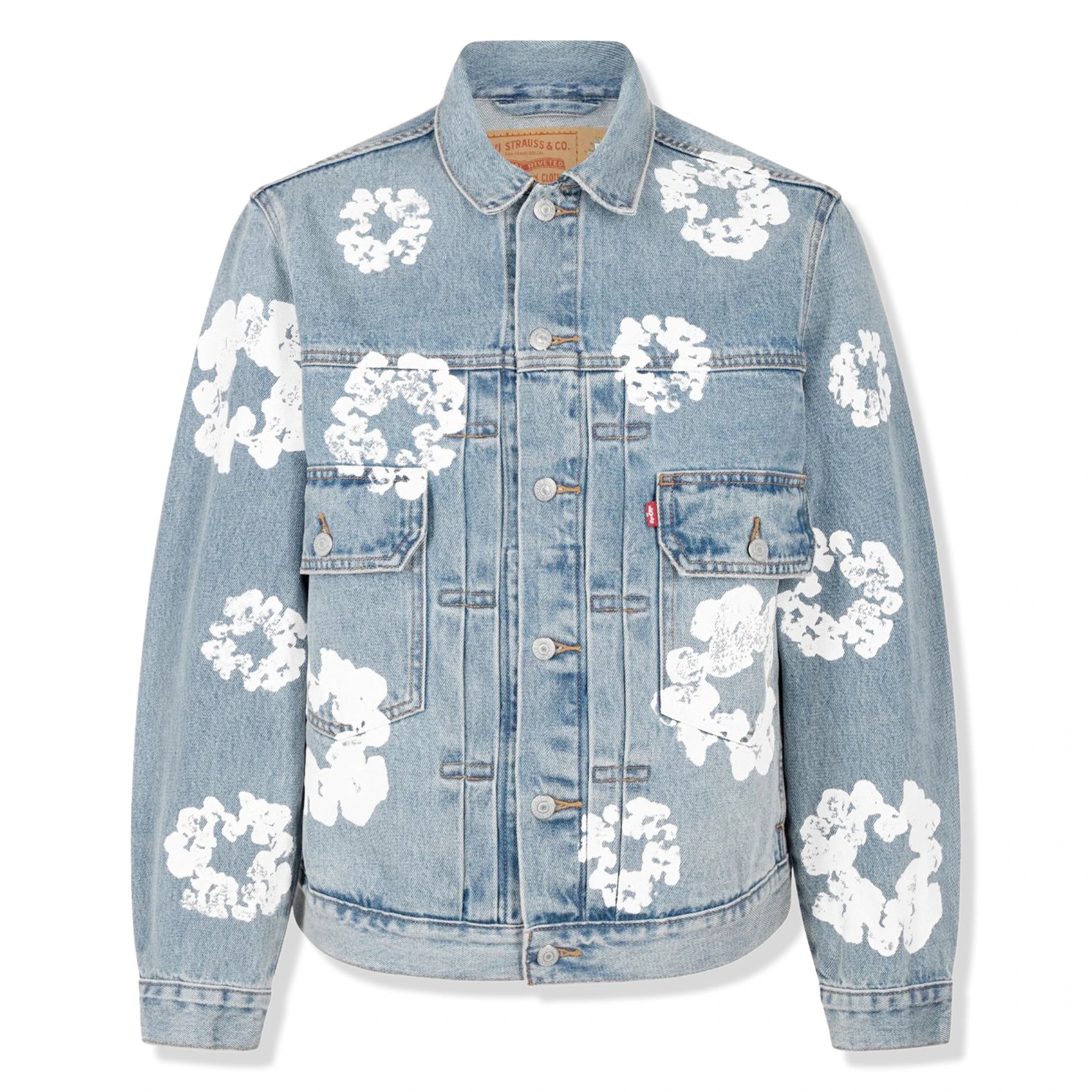 Front view of Denim Tears x Levi's Jacket Light Blue